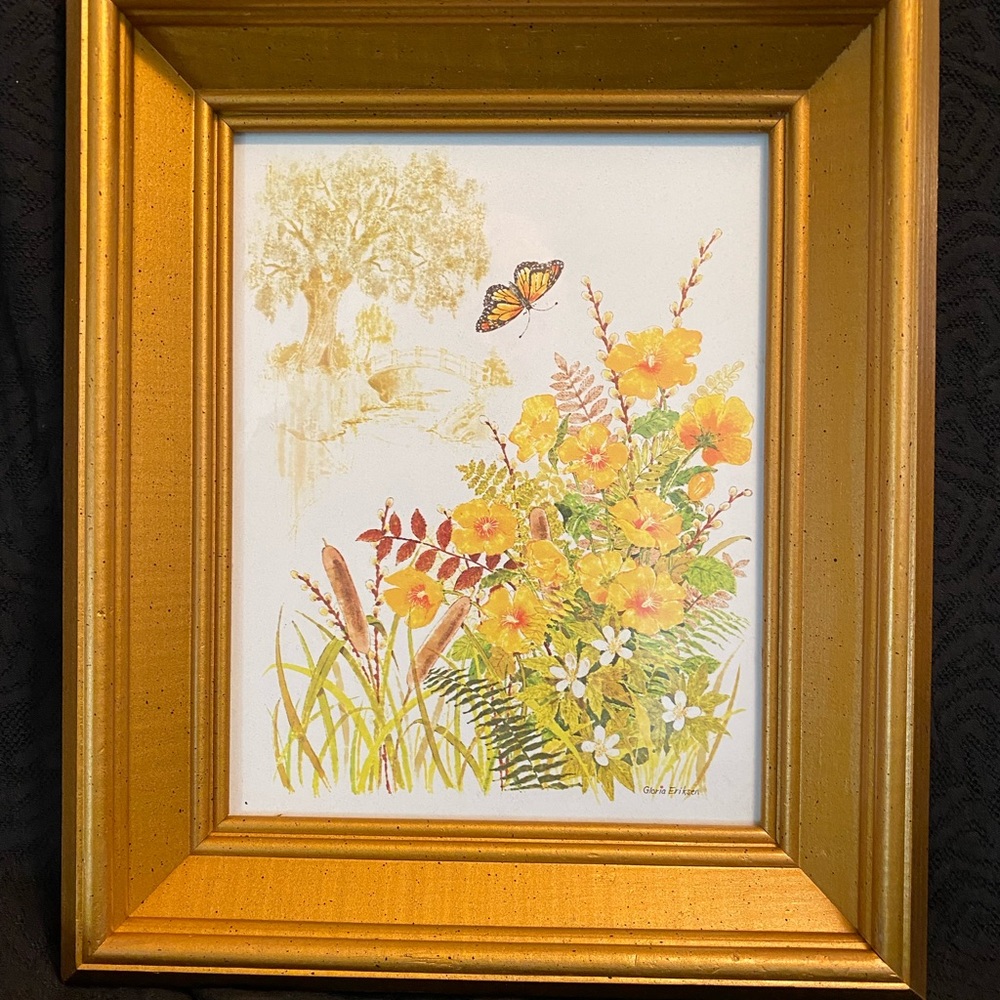 Butterfly & Wildflower Framed Print